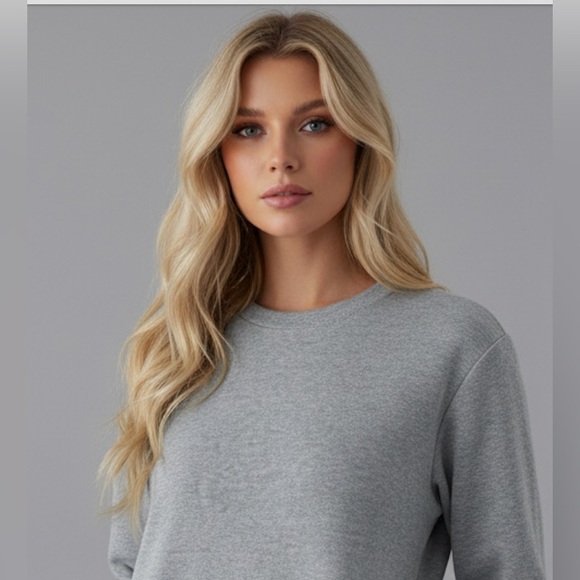 Grey Sweatshirt Dress With Pockets - Picture 2 of 9